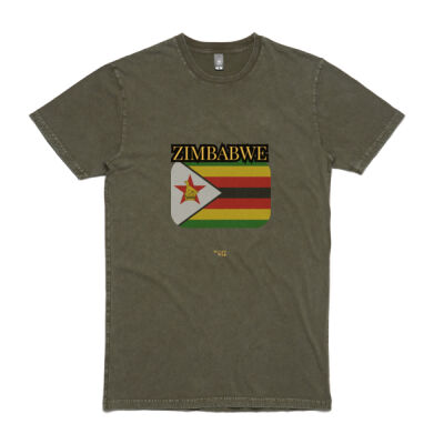 Zimbabwe Flag Stone Wash Tee Thumbnail
