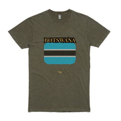 Botswana Flag Stone Wash Tee Thumbnail
