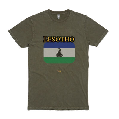 Lesotho Flag Stone Wash Tee Thumbnail