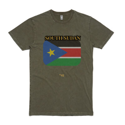 South Sudan Flag Stone Wash Tee Thumbnail