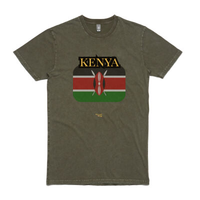 Kenya Flag Stone Wash Tee Thumbnail