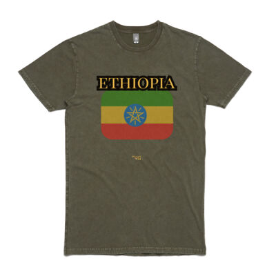 Ethiopia Flag Stone Wash Tee Thumbnail