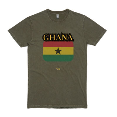 Ghana Flag Stone Wash Tee Thumbnail