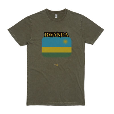 Rwanda Flag Stone Wash Tee Thumbnail