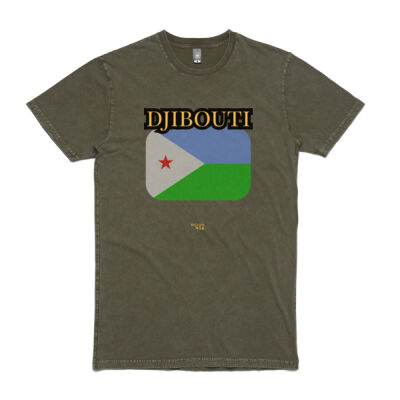 Djibouti Flag Stone Wash Tee Thumbnail