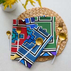Ndebele Print Cloth napkin set (4)