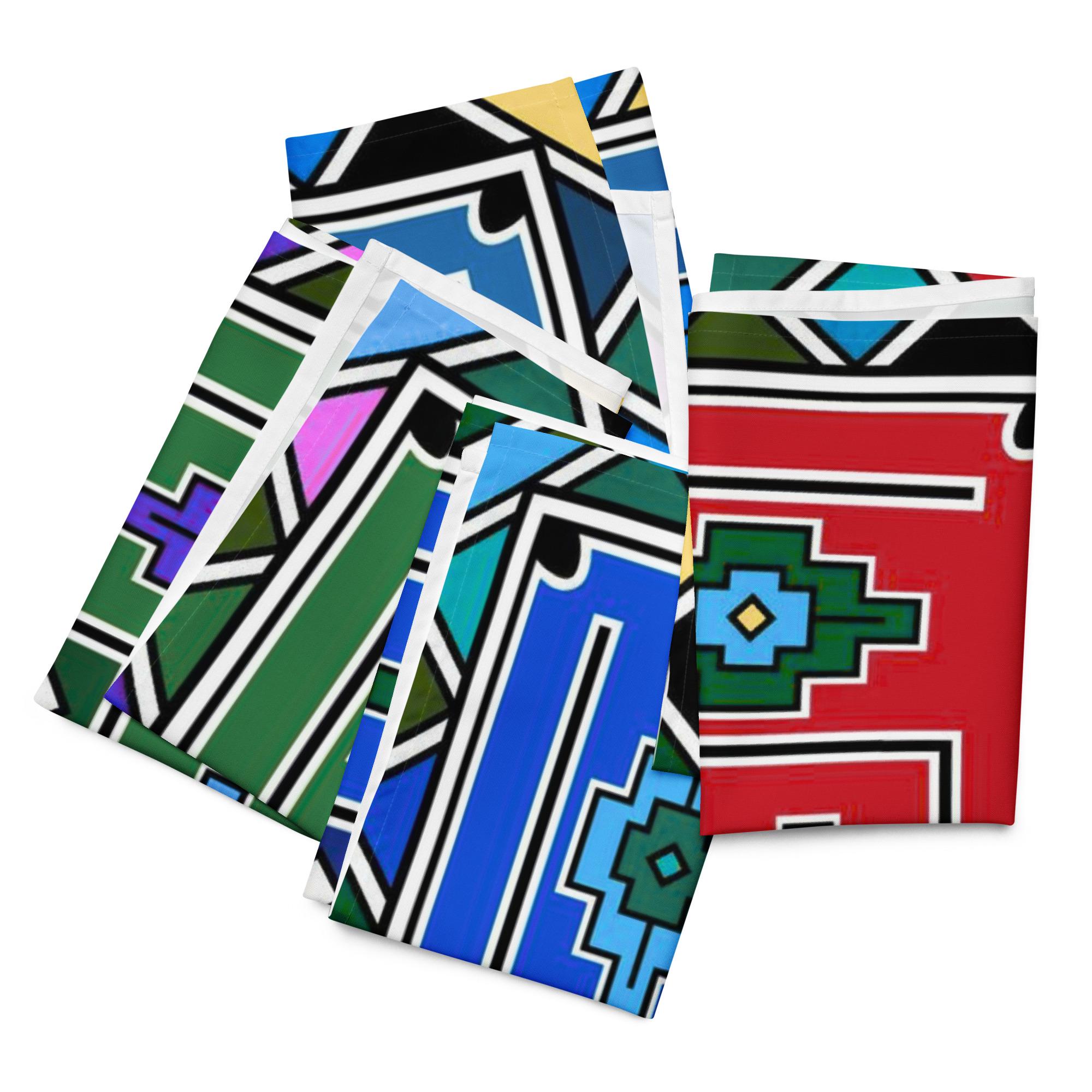 Ndebele Print Cloth napkin set (4) - Image 8