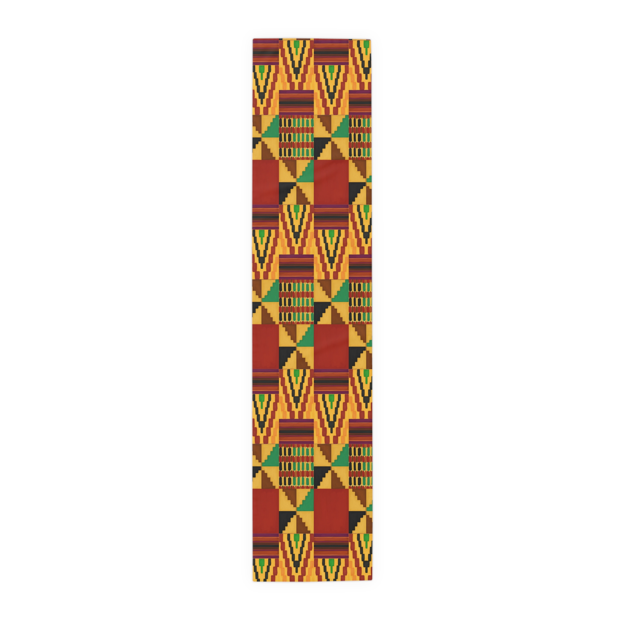 Kente-Inspired Geometric Table Runner — African Pattern Dining Decor - Image 5