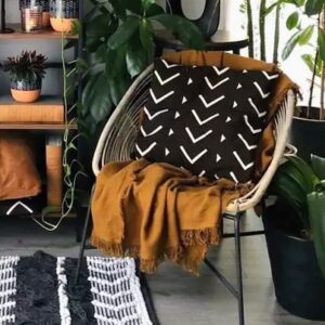 Neutral Mudcloth Arrow Pattern Cushion Cover